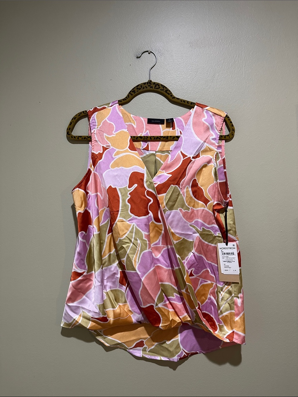 🔥Halogen Pink Multi Floral Sleeveless Blouse